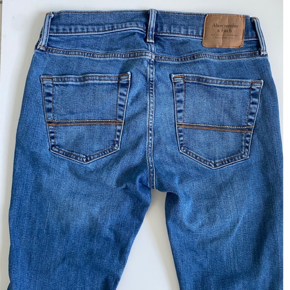 Abercrombie & Fitch Skinny Stretch Jeans Womens 29x30 Medium Wash Blue Mid Rise - Picture 3 of 10